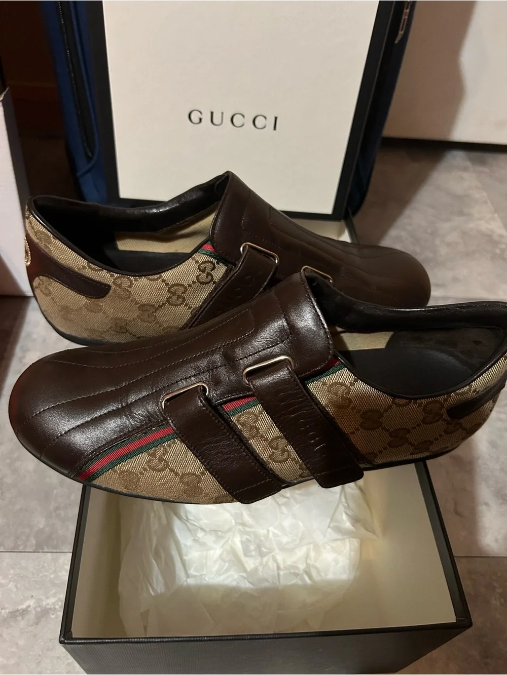 Gucci canvas leather Oxford